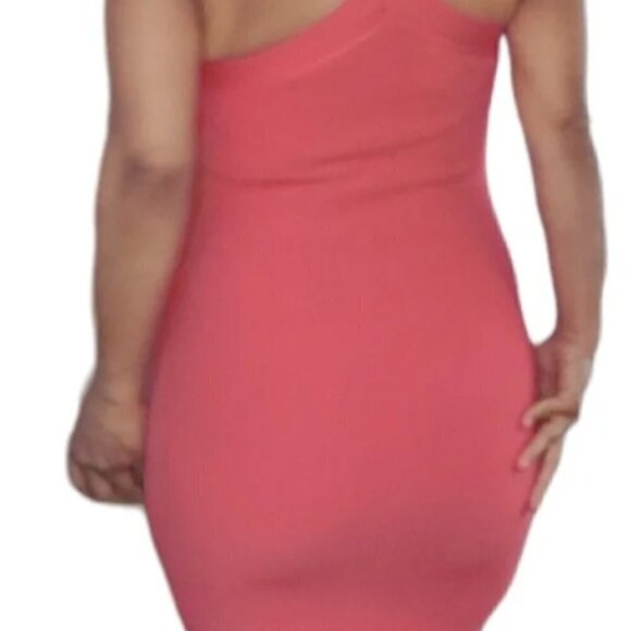 NEW House of Harlow 1960 Sculpt Knit Criss Cross Dress - Watermelon - Picture 2 of 12